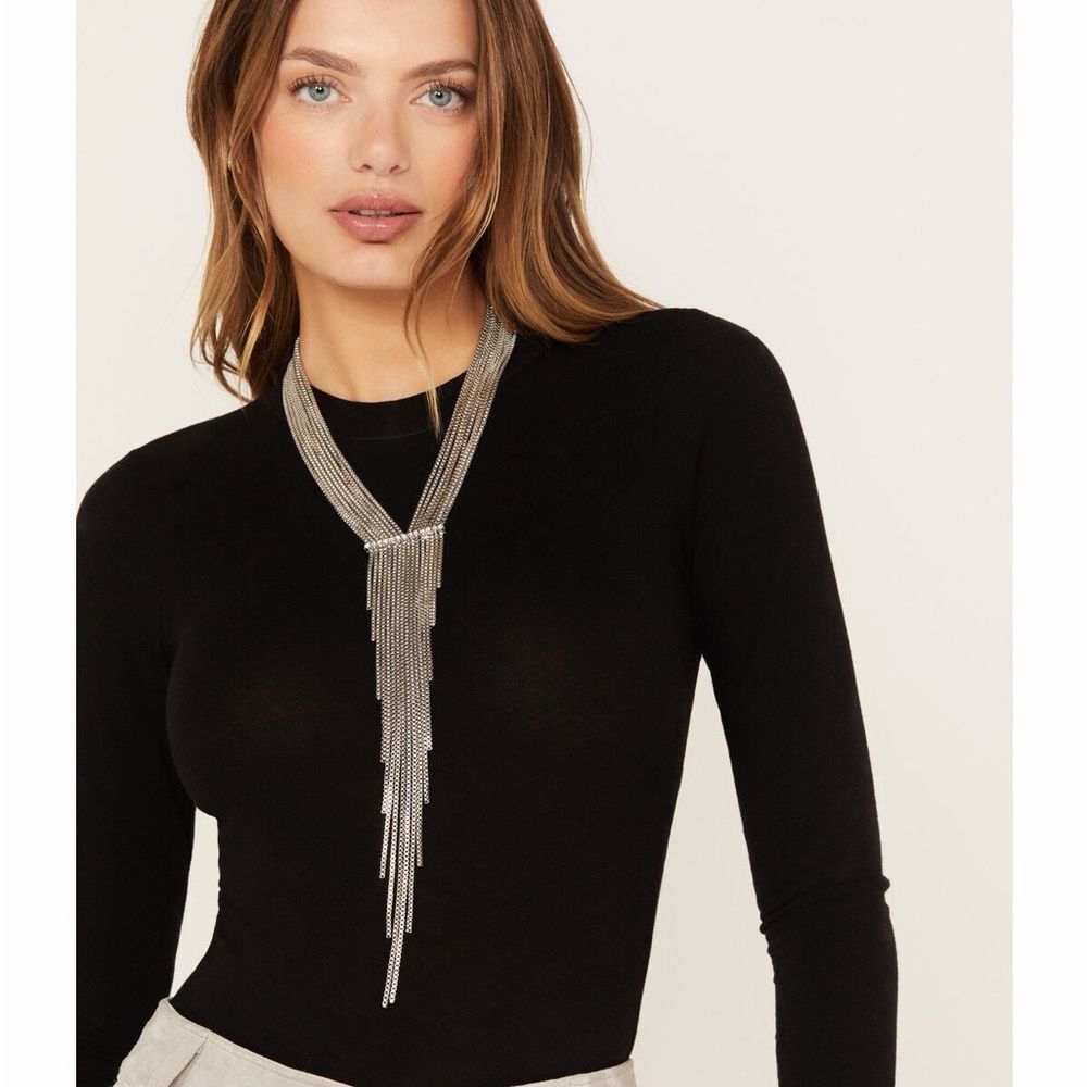 Free People Silver Neck Tie